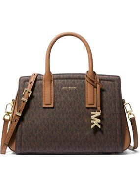 Women's Brwon Laila Small Signature Logo Gold-tone Hardware Shoulder Handle Bag